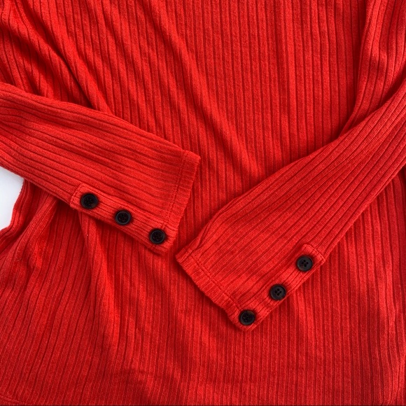 LOFT Ribbed Button Cuff Long Sleeved Top - Picture 3 of 8